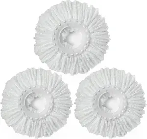Mop Replacement  for 360 Spin Magic Mop, Microfiber Spin Mop Refills, Round Shape Standard Universal Size (3 Pack)
