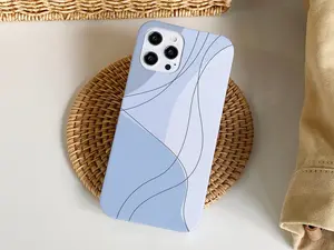 Tranquil Blue Wavy Lines iPhone Case, iPhone 15, 15 Pro, 15 Pro Max, iPhone 14 Pro Max, iPhone 17 16 14 13 12 Pro iPhone XR XS, Phone Cover