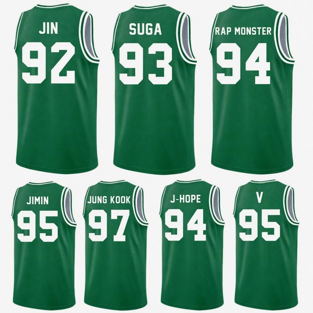 Unisex Green ARIRANG 2026 Kpop Tank Top - BT21 Sleeveless Basketball Jersey JIN SUGA RM J-HOPE JIMIN V Jungkook Graphic Tee