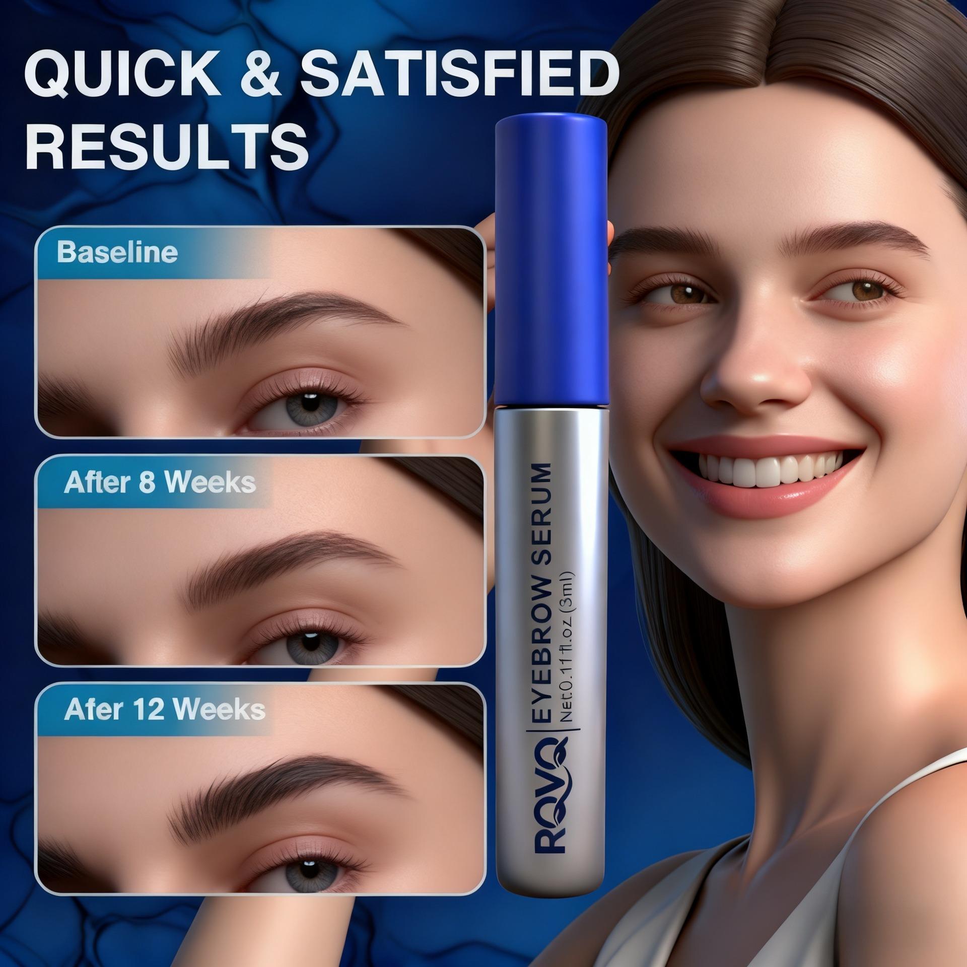 Natural Eyelash & Eyebrow Nourishing Serum 3ml Lengthening Curling Long Lasting Moisturizing Lash Liquid for Daily Use & Makeup Enhancement