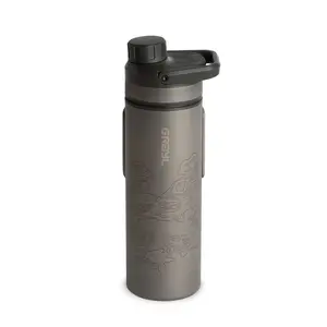 UltraPress Titanium 16.9 oz Water Purifier & Filter Bottle for Hiking, Backpacking, Survival, Bushcraft, Travel