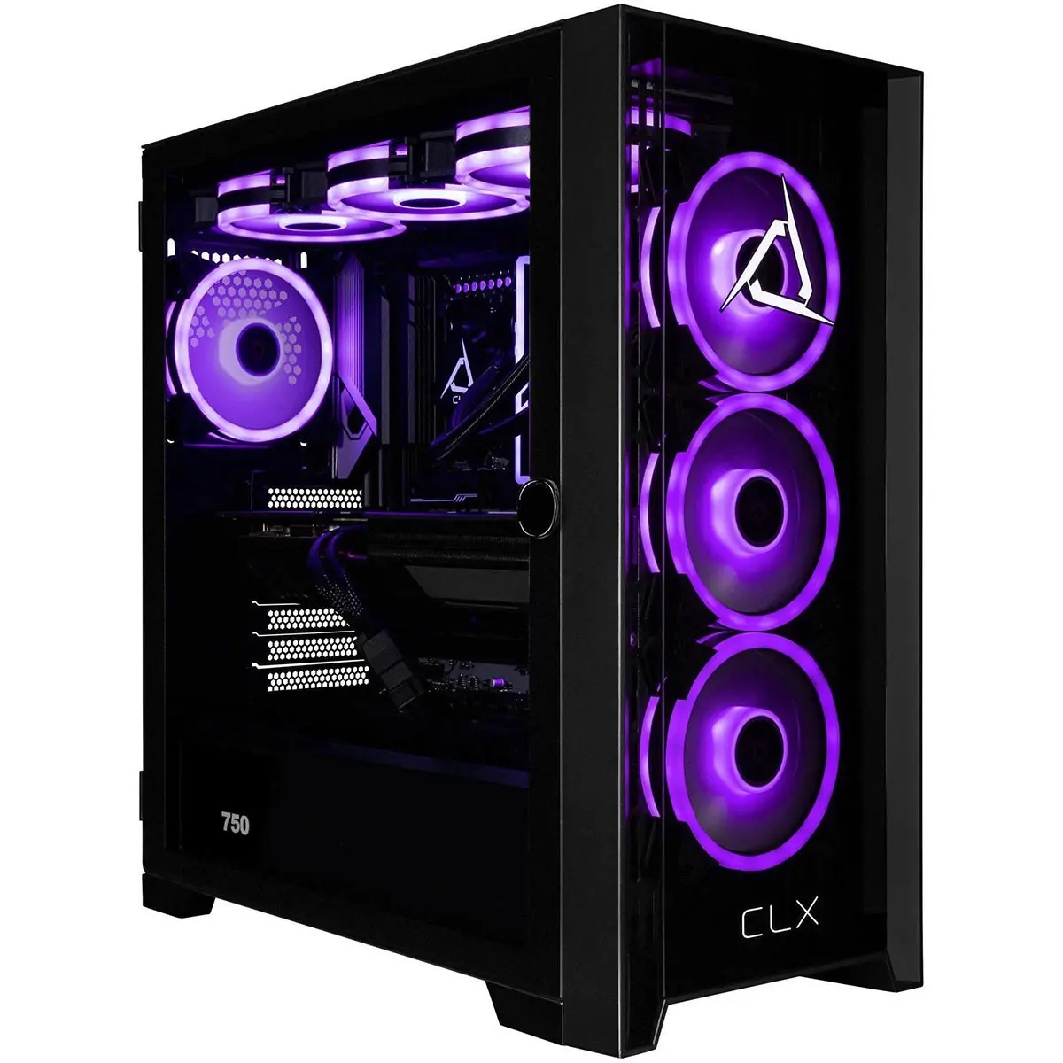 CLX SET Liquid Cooled Gaming Desktop Computer, AMD Ryzen 7 7800X3D 4.2GHz, 32GB RAM, 2TB SSD, AMD Radeon RX 9070 XT 16GB, Windows 11 Home, Black