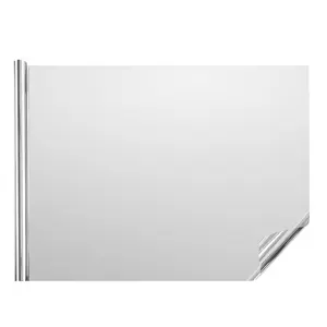 Window Privacy Film, One Way Window Tint, Privacy Mirror Reflective Film, Sun Blocking Heat Control Glass, Self-Adhesive, See out Not in Window Film for Home and Office, Silver, 36 inx 49.3 ft