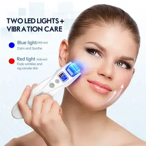 Bio G5 540 electric facial roller care tool, equipped with 2 replaceable heads, and featuring USB charging function for blue light and red light therapy.