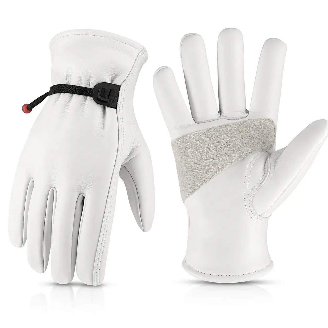 1 pair Premium Genuine Goatskin Leather Work Gloves – Heavy-Duty Safety Gloves for Men & Women, Construction, Farming, Gardening & Industrial Use