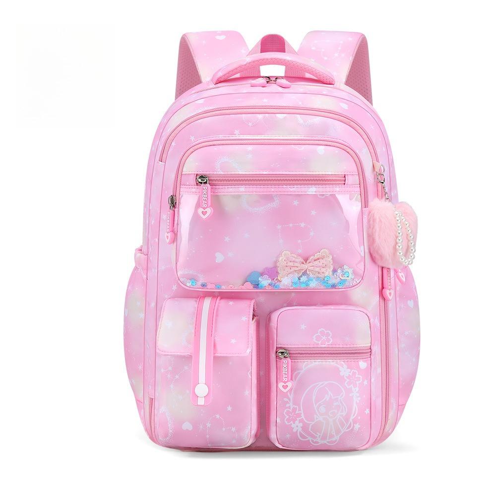 Cute 3pcs Backpack Set, Pink Purple Butterfly School Bag, Pencil Case, Lunch Bag, Casual Outdoor Bag Set