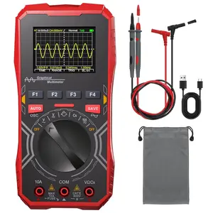 2-in-1 Handheld Oscilloscope Multimeter 1MHz Bandwidth 2.5MS/s Sampling Rate, Digital Auto-Ranging Multimeter Oscilloscope Combo with 2.4" Backlit Display & Probes for Electronics DIY Repair