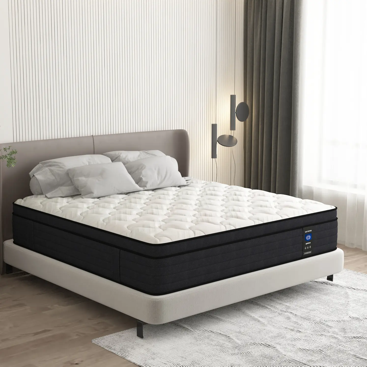 【Mrh】10/12/14Inch Twin, Full, Queen, King Mattress Memory Foam And Spring, Hybrid Mattress Medium Firm, Lumbar Support, For Home Room Hotel,Boxed Halloween Christmas Gift Furniture Ergonomic queen size mattress Interior Modern queen size mattress tiktok s