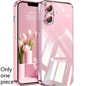 Luxury Plating ClearAnti Drop Phone Case Cover Suitable for iPhone 17 16 15 14 13 12 11 Pro Max 15 16 14 Plus High Definition Lens Film Protects The Phone with A Variety of Colors to Choose From