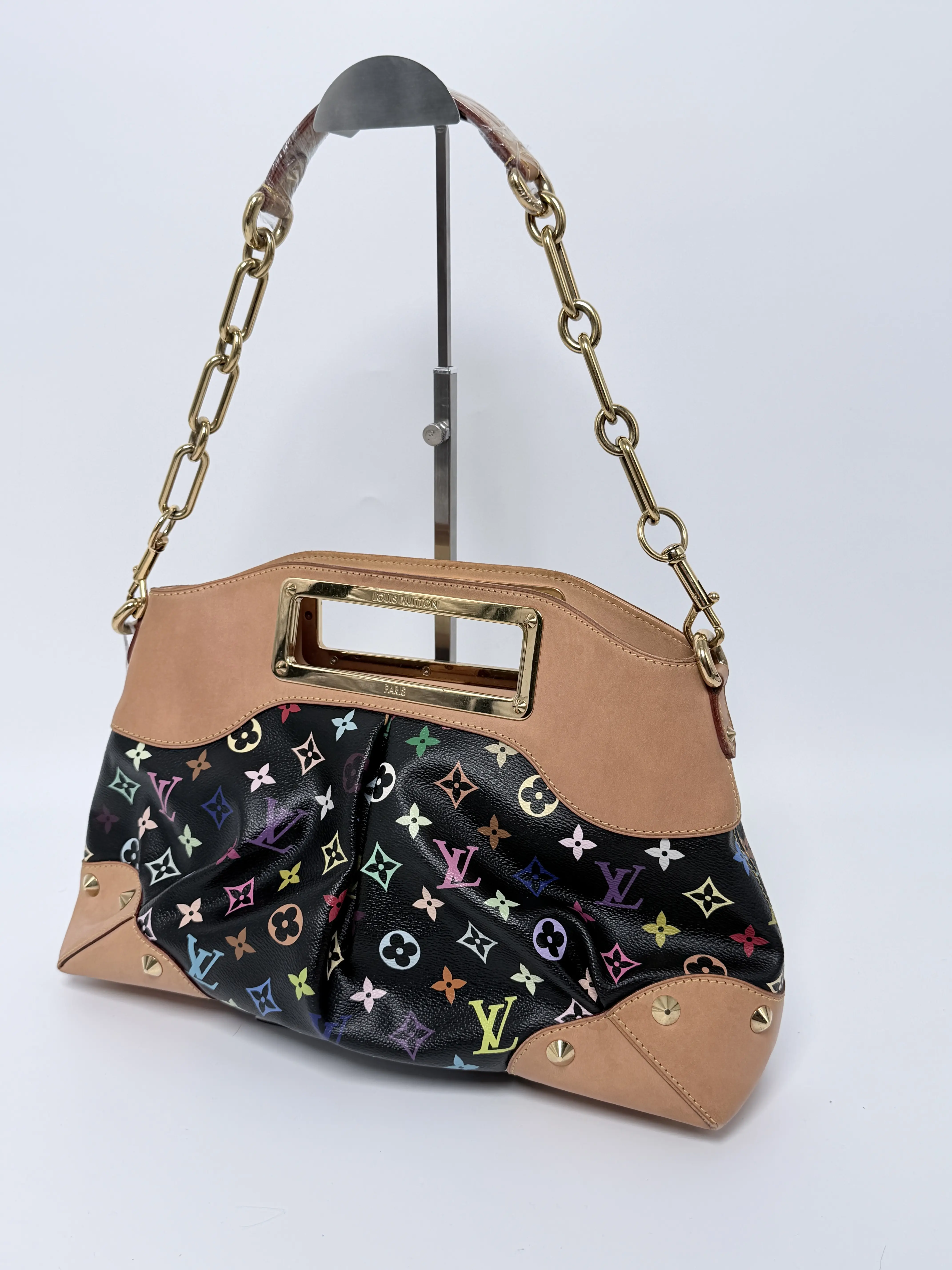 Pre-owned Louis Vuitton Canvas Shoulder Bags x Takashi Murakami Monogram Multicolor Judy MM Shoulder Bag JA207LV