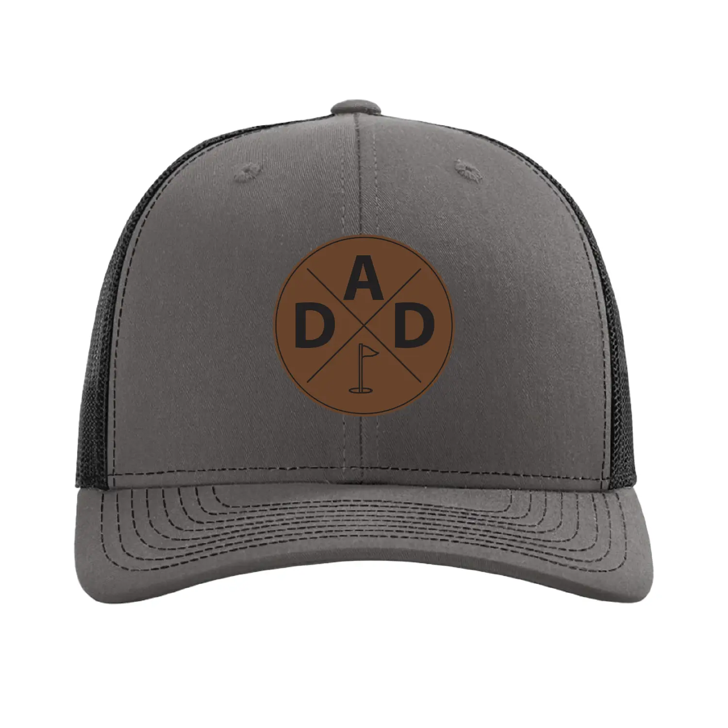 Golf Dad Hat, Custom Leather Patch Cap, Personalized Gift for Golf Dads, Sports Dad Trucker Hat, Custom Dad Cap
