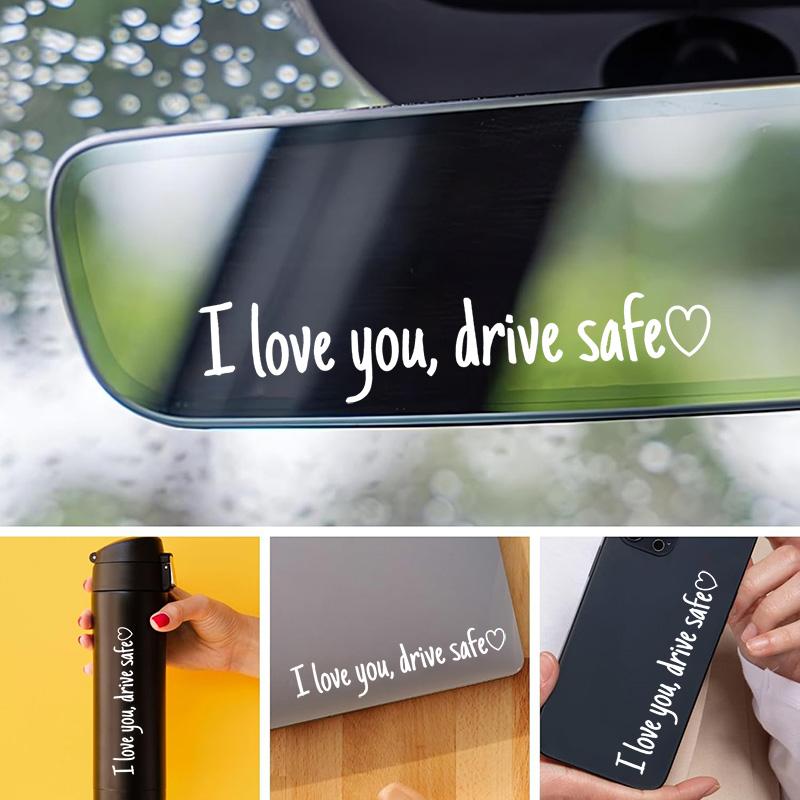 Vinyl Decal for car,12 Counts Set I Love You Drive Safe Car Mirror Decal,Car Rearview Mirror Sticker,Universal Car Accessory.