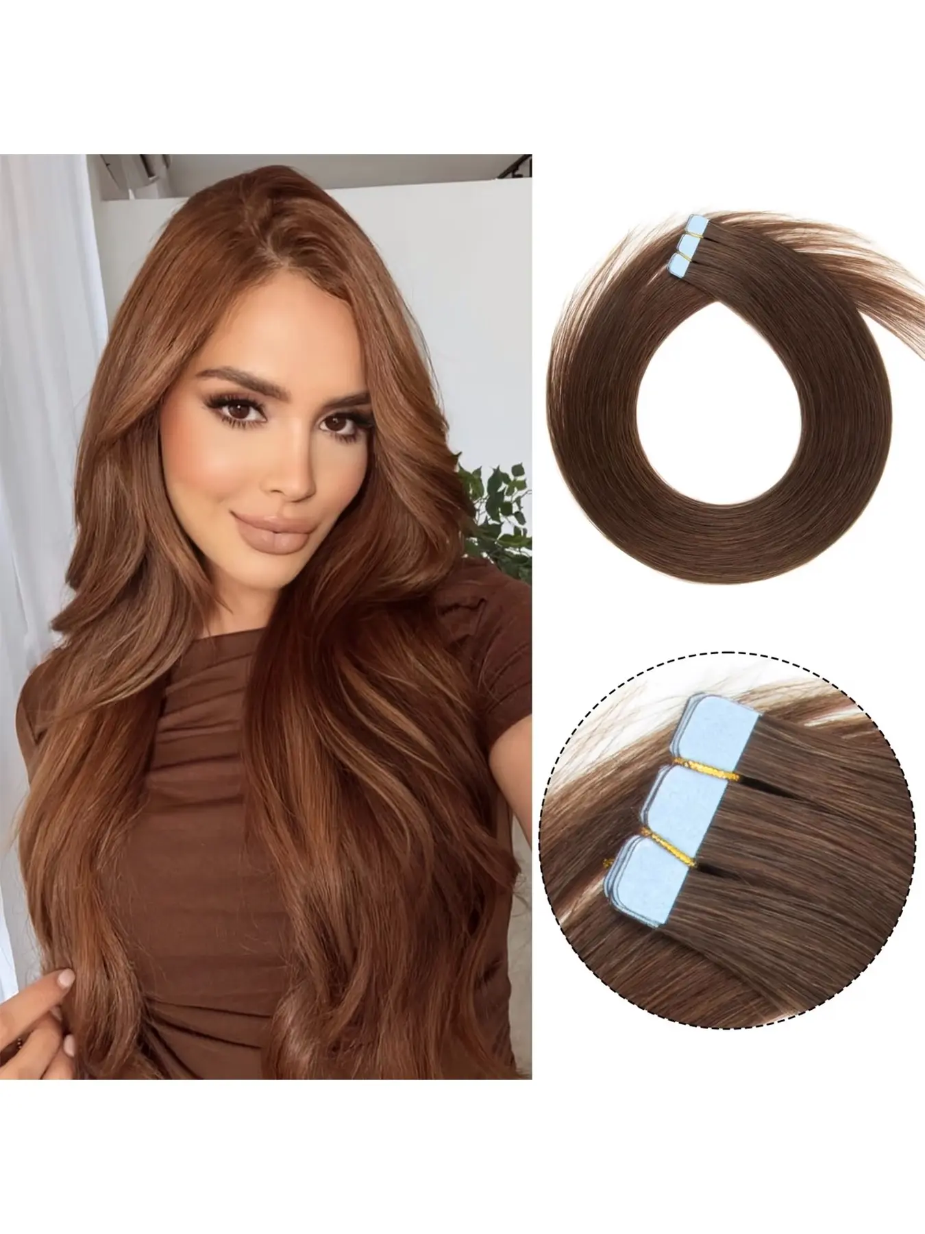 10pcs Tape in Hair Extensions Real Remy Human Hair Invisible Straight Thick Tape in Extensions Human Hair, Mini Straight Remy Hair Extensions for Women, Invisible Seamless Tape in Hair,DIY Hairstyle, Glueless Straight Hair, Extension Hairpiece