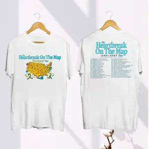 Graphic Dan And Shay Tour 2024 T-Shirt, Dan + Shay Band Fan Gift, Dan + Shay Concert Merch, Dan And Shay Heartbreak On The Map 2024 Shirt