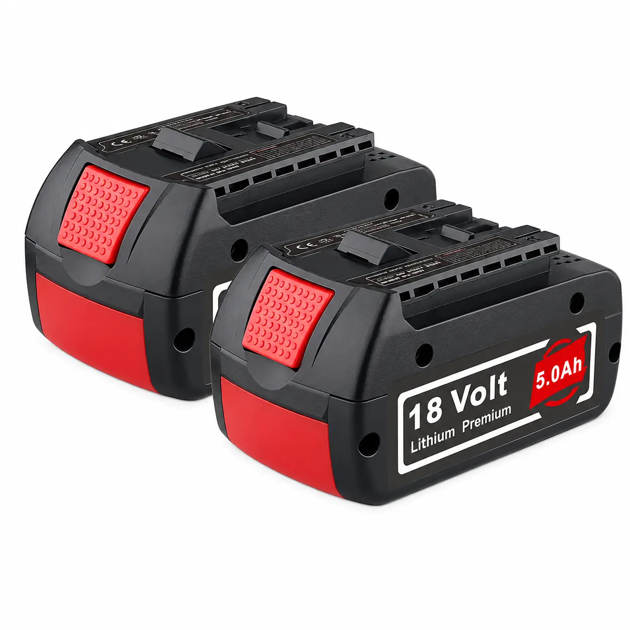 2-Pack 18V 5.0Ah Rechargeable Durable High Output Lithium Replacement Battery for Bosch Cordless Power Tools, Cordless Drill Battery, Durable Lithium Battery