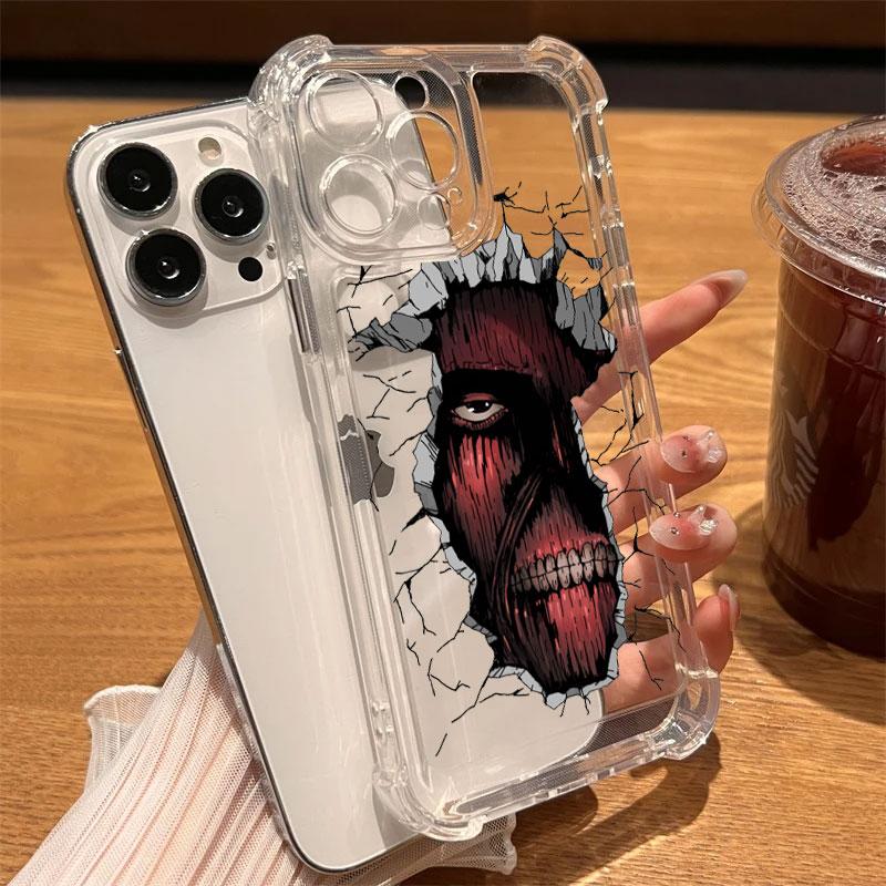 Anime Attack On Titan Hot Cool Phone Case Clear For iPhone 17 16 14 15 11 12 13 Pro Max 16E 16 Plus 17 Air Soft Shockproof Cover