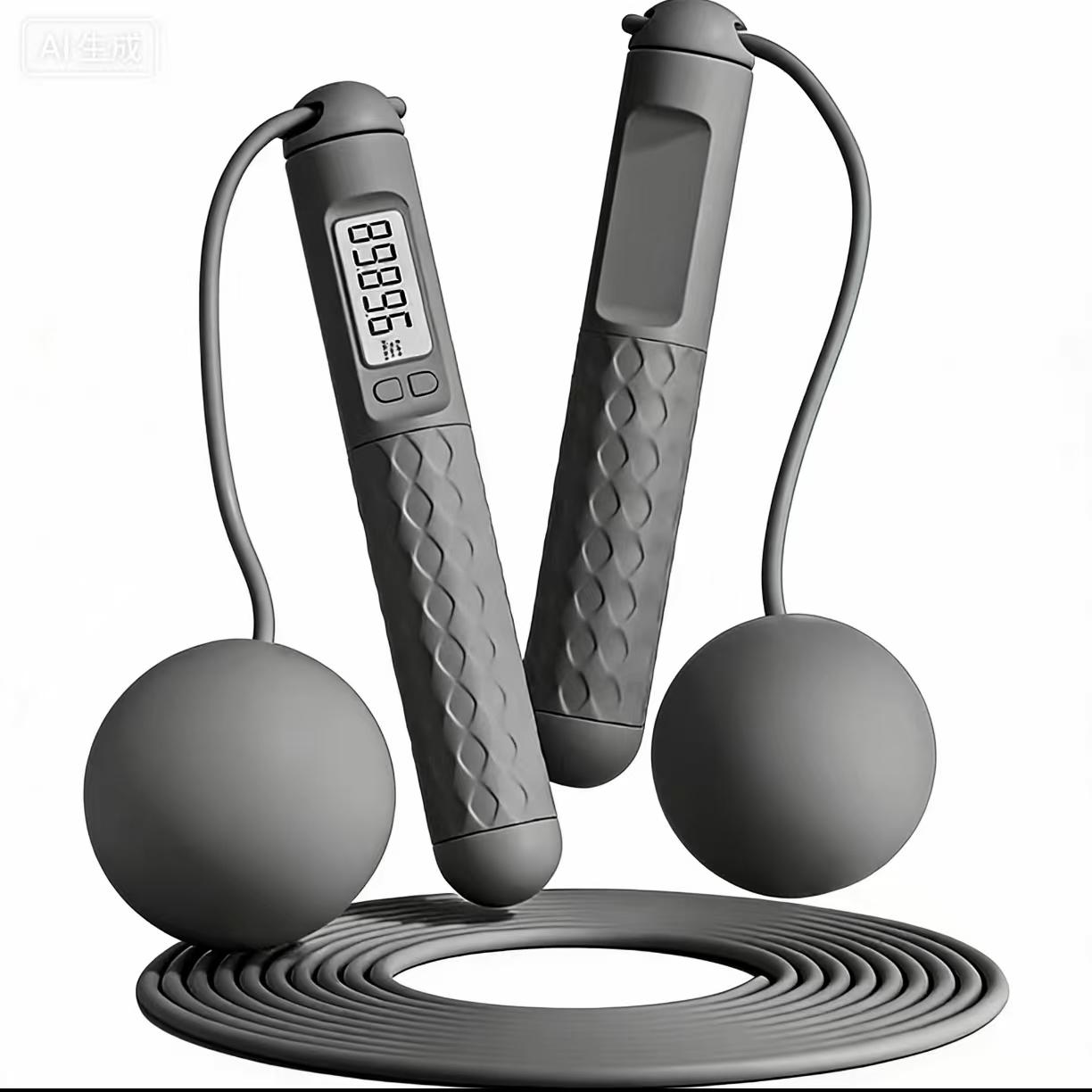 Skipping Ropes Adults Cordless Counter Jump Rope Cordless Ball Weighted Jump Rope with LCD Display