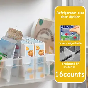 16 Counts Fridge Drawer Divider, Plastic Space Allocator, Versatile Dividers for Cabinets & Boxes Durable Freezer Storage