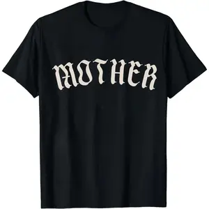 Graphic Tee - Mother Gothic T-shirt, trendy alternative metal core tee, old English mother letter T-shirt, oversized mom T-shirt, goth mom style