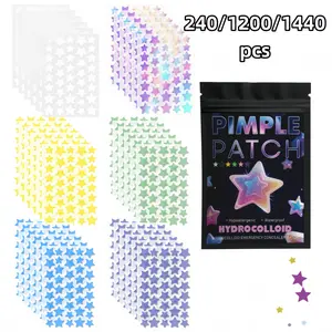 240/1440pcs Six-Color Star Hydrocolloid Acne Patches Set, Blemish Barrier Patches, Spot Cover Stickers with Salicylic Acid, Tea Tree & Calendula Extracts, Gentle Blemish Care, Ultra-Thin & Breathable, Multi-Size Mix, All Skin Types, Day & Night Use