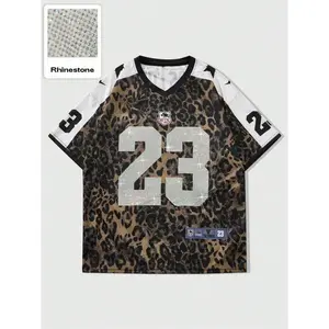 Men's casual loose short sleeved top, Super Bowl sports style, basic version with rhinestone upgradeRAIMENTRY