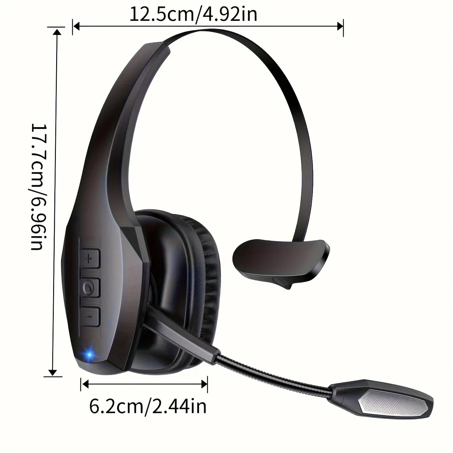 ProTruck Over-Ear Wireless Chargeable Headphones - 55Hrs Long-Lasting Battery, 36Hrs Talk Time, Dual Noise Cancelling Mic, Crystal-Clear Audio, Comfortable Wear, PC & Mobile Compatible for Truck Drivers, Pc & Cell Phone Compatible
