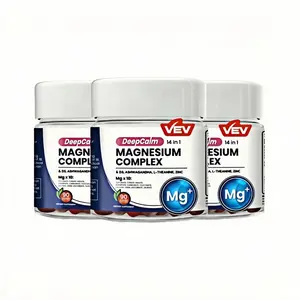 3XX VEV DeepCalm 14-in-1 Magnesium Gummies Complex – Magnesium Glycinate Multivitamin Complex Supplement, D3, Ashwagandha, L-theanine, Zinc – 90 Count, Vegan, No Sugar, supplements for men and women, Essential Magnesium Fitness Supplement