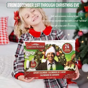 Christmas Vacation Advent Calendar Holiday Calendar with (8) 1.5-Inch Scale Character Action Figures & Accessories, 24 Day Surprise Countdown with Pop-Up Environment