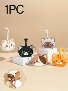 Cute Cartoon Cat Silicone Storage Bag, Mini Cat Pattern, Waterproof Washable, Holds Bluetooth-compatible Earphones, Keys, Small Items, Ideal Gift