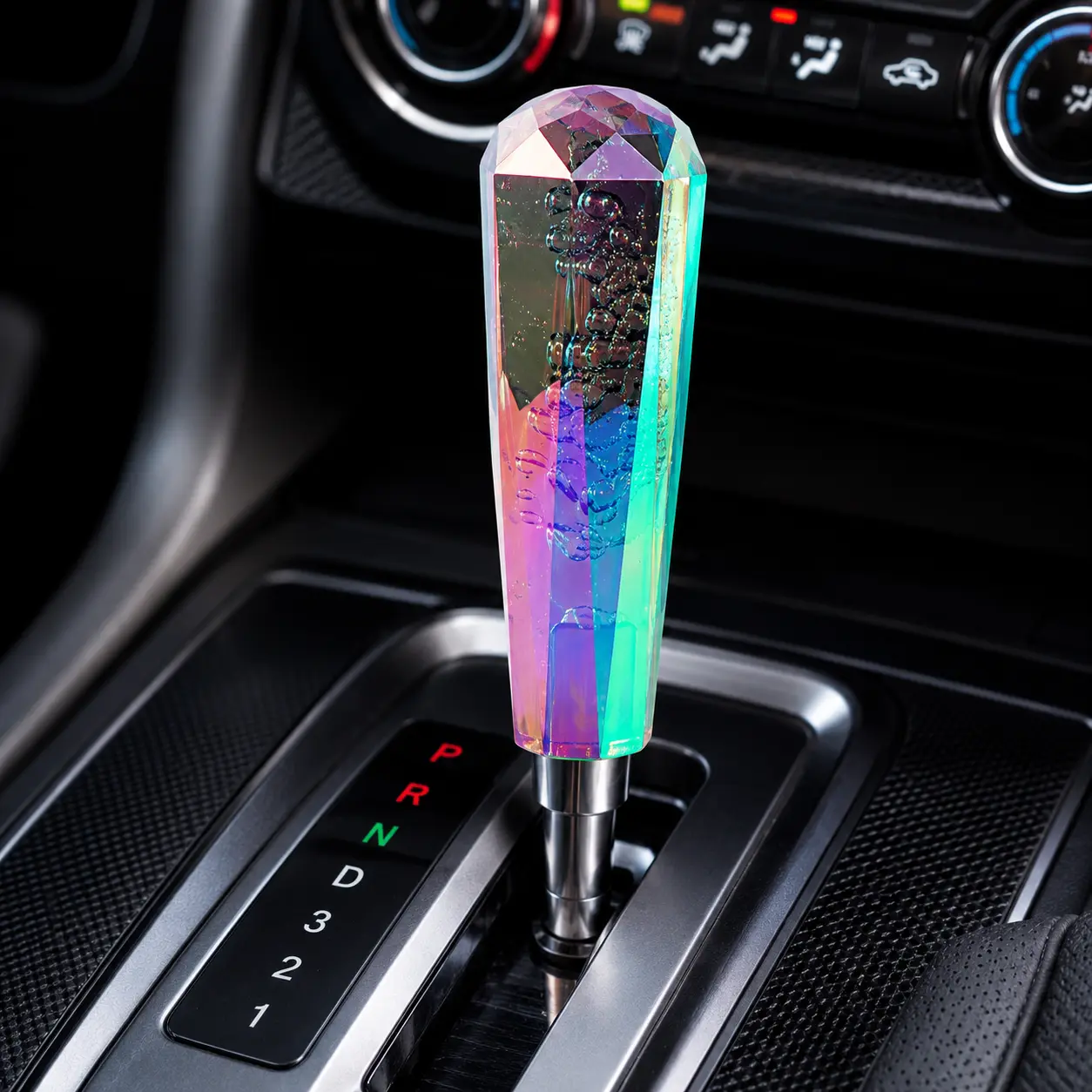 Crystal Bubble Shift Knob Universal Car Gear Shifter – Rainbow Resin Manual/Automatic Transmission Handle with Adapter Kit#CrystalShiftKnob #RainbowShiftKnob #BubbleShiftKnob #JDMStyle #CarMods #CarAccessories #GearShifter #CarTok #ModifiedCars