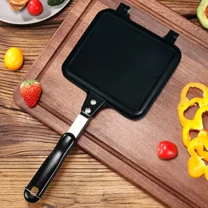 1pc Sandwich Maker Non-stick Grilled Sandwich Double Sided Frying Pan; Bread Toast Breakfast Pan Omelette Pan Outdoor Camping Baking Pan Kitchen Supplies
