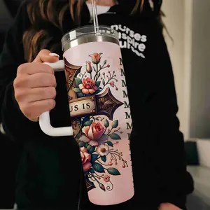 Jesus is - 40oz large capacity car water bottles with lid and handle, 304 stainless steel insulated tumbler, suitable for car, office, travel, Gifts for Hope, Gift, Christian Gift