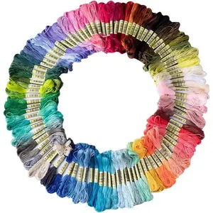 Friendship Bracelet String 50 Skeins Rainbow Color Embroidery Floss Cross Stitch Embroidery Thread Cotton Floss Bracelet Yarn, Craft Floss