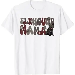 Black Norwegian Elkhound Groovy World's Best Elkhound Mama T-Shirt