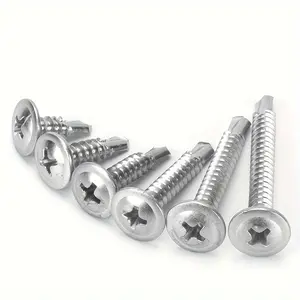 250pcs 410 Stainless Steel Huasi Drill Tail Screws, Anchor Screws for Furniture & Machinery, Durable Phillips Head Design for Construction, Renovation & Industrial Use, Furniture Assembly | Crossrecessed Drive | Stainless Steel Screws