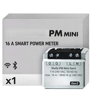 PM Mini Gen3 | WiFi  Power Meter 1  16 A | Home Automation |  Gateway | Compatible with Alexa &  Home | iOS Android App | No Hub Required |  Schedules