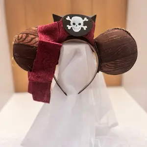 Pirate of the Caribbean Inspired Ears with Cat-Earing Design and Decorative Straps
