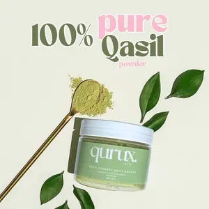 Qasil Powder Qurux Pure Organic Qasil Powder – Natural Cosmetic Cleanser for Clear, Radiant Skin & Hyperpigmentation Removal Facial Blackhead