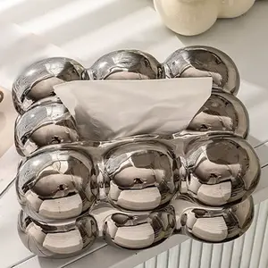 Facial Tissue Holder Non Slip Ceramic Tissue Box Cover Tissue Dispenser for Living Room Home Household Kitchen Countertop Kesoto
