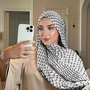 Painting Chiffon Arabic Palestine Hijab Scarf