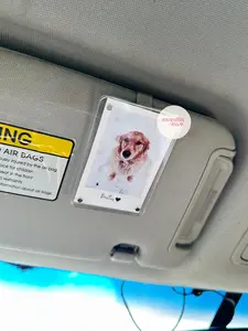 Personalized Pet Photo Car Visor Clip - Dog Memorial Remembrance Keepsake