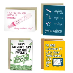 Funny Mother's Day Gift | Mother's Day & Father's Day Bundle - 2 Mother's Day and 2 Father's Day cards - Sleazy Greetings