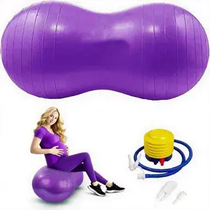 Peanut Yoga Ball with Pump and Ball Plug, Exercise Stability Ball for Kids, Gym and Pregnancy Birthing