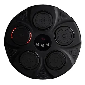Black Smart Music Boxing Machine Wall Mounted,With Red Boxing  GlovesFocus Agility Training Punchine Target,Bluetooth Music Boxing Machine,Boxing Music Workout Machine for Adult Kids Gift,Home,Gym,Garage