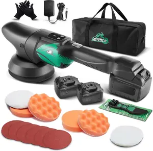 21V Cordless Polisher for  - 2.0Ah    Buffer Kit, 4500RPM orbital with pads & Buffing Pads Cleaning Brush - Professional Auto Detailing Tool (Upgraded from S2)
