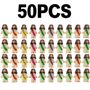 25/50PCS Glow in The Dark Mini Jesus Figurines with Bible Verse Cards, Luminous Jesus Loves You Tiny Jesus Figures Bulk Set, Absorbs Light & Glows, Christian Religious Party Favors for Easter Sunday School Baptism, Church, Desk Decor & Hide and Seek Gifts