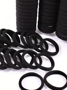 50 Pcs Extra Thick 4cm Elastic Hair Bands, Bulk Seamless Hair Accessories for Thick Heavy Hair, Ponytail Holder for Women and Girls