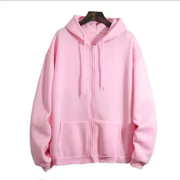 New styleThickened Fleece-Lined Hooded Sweatshirt 2025 Autumn/Winter New Style Loose Fit Solid Color Jacket For Cold Weather Scenario