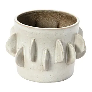 Antique White Handmade Stoneware Planter