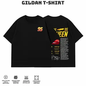 Retro Two Side Cars Gildan T-Shirt , Cars Movie T-Shirt, Mcqueen and Mater Retro Vintage Unisex Oversized Anime Graphic Tee – Trendy Y2K Acid Gildan,Manga Game Movie Lover Gift For Fans Merch
